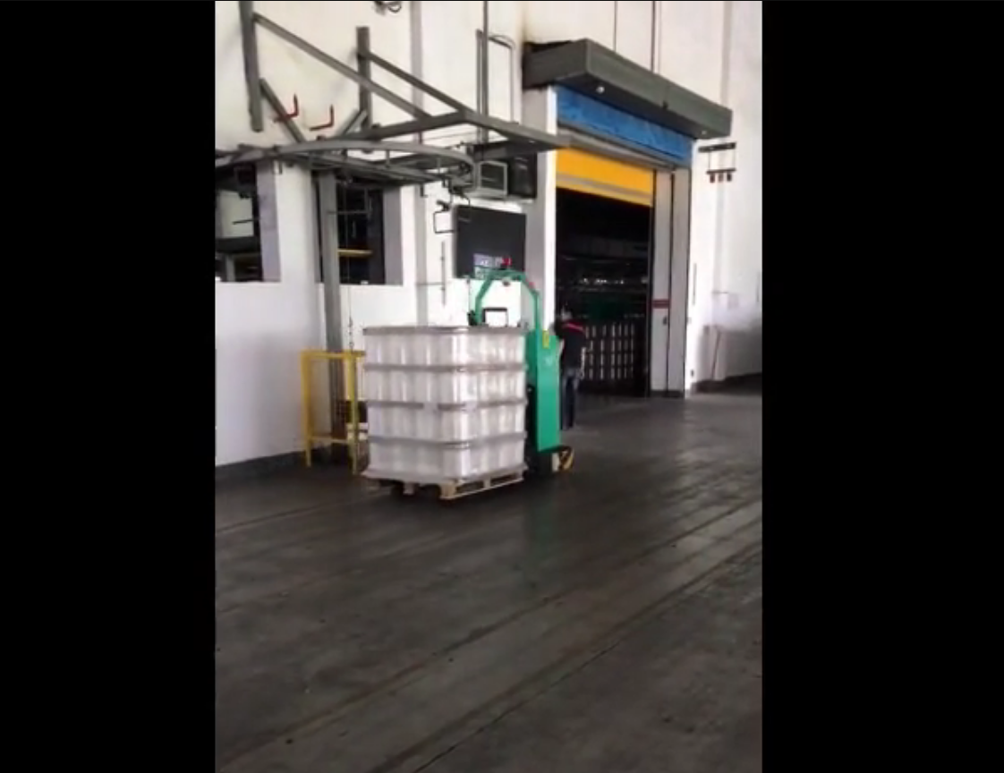 AGV delivers raw silk to the production line