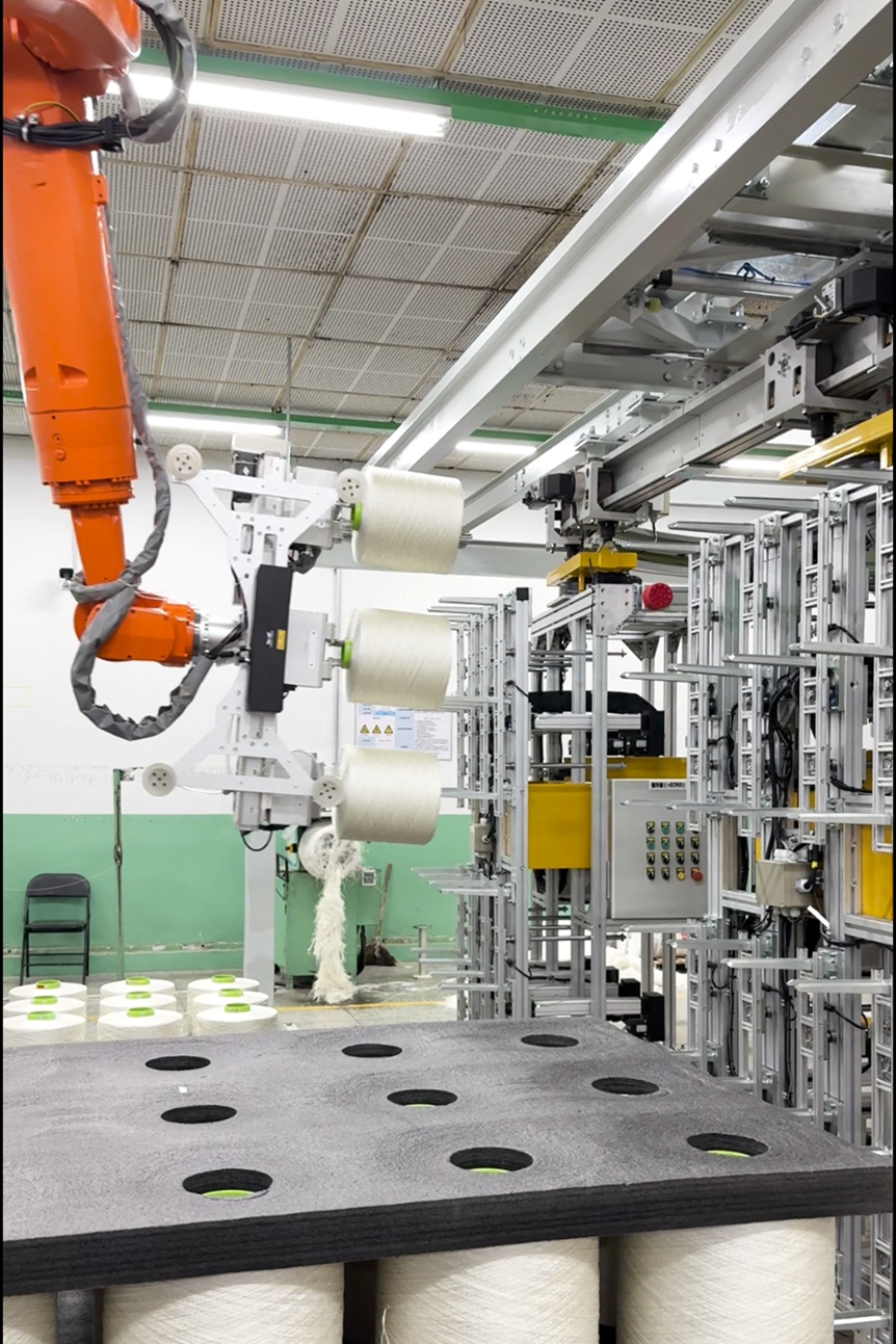 Automated production line for curtain fabric