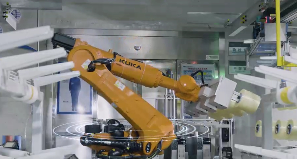 Robot automatic wire taking/loading rack car