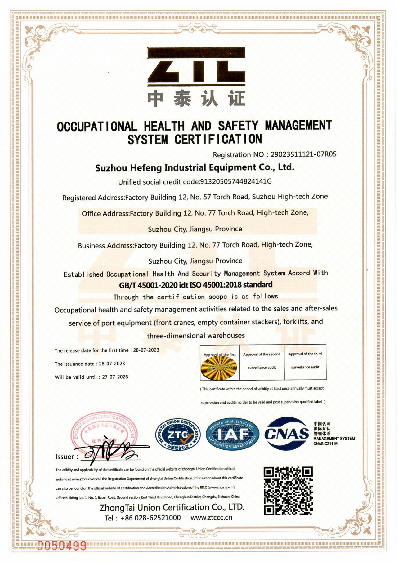 Business Health and Safety Management System Certification